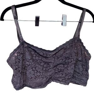 Bralette Torrid Black/Charcoal Gray Lace Bra Lingerie Top 3X Plus Size